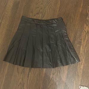 Sunday Best (Aritzia) Black Pleather Pleated Skirt